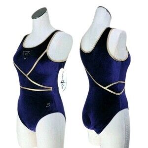 VTG Satara Elfcore Fairycore Velvet Leotard Bodysuit Blue Violet Adult S Cosplay
